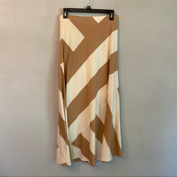 SOLD Soft Surroundings- Tan and White Maxi Skirt - Picture 2 of 4